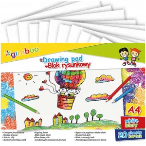 Blok rysunkowy A4 biały 20 kartek | GIMBOO