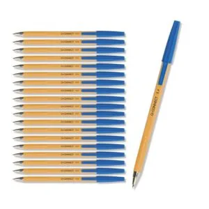 Długopis QCONNECT żółty z wymiennym wkładem 0,4 mm