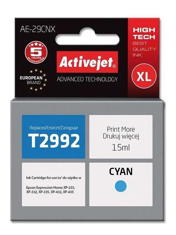 tusz activejet ae 29cnx supreme blekitny 15 ml 29xl t b iext